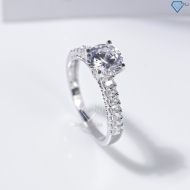 Nhẫn bạc nữ Hà Nội xi kim đính đá trắng sang trọng NN0536-XK