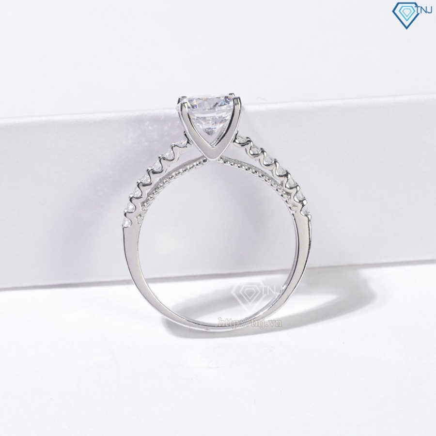 Nhẫn bạc nữ Hà Nội xi kim đính đá trắng sang trọng NN0536-XK
