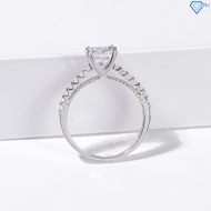 Nhẫn bạc nữ Hà Nội xi kim đính đá trắng sang trọng NN0536-XK