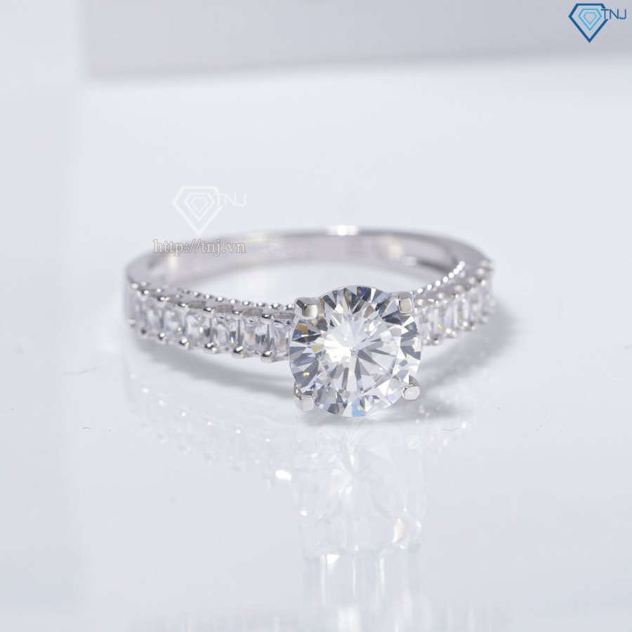 Nhẫn bạc nữ Hà Nội xi kim đính đá trắng sang trọng NN0536-XK