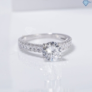 Nhẫn bạc nữ Hà Nội xi kim đính đá trắng sang trọng NN0536-XK