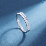Nhẫn bạc nữ dạng tròn xi kim đính đá Baguette NN0537-XK