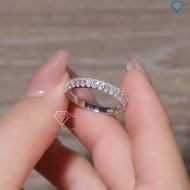 Nhẫn bạc nữ dạng tròn xi kim đính đá Baguette NN0537-XK