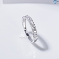 Nhẫn bạc nữ dạng tròn xi kim đính đá Baguette NN0537-XK