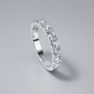 Nhẫn bạc nữ dạng tròn xi kim đính đá 3mm NN0538