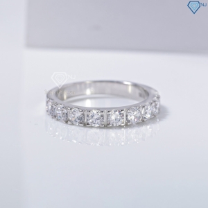 Nhẫn bạc nữ dạng tròn xi kim đính đá 3mm NN0538-XK