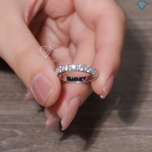 Nhẫn bạc nữ dạng tròn xi kim đính đá 3mm NN0538-XK