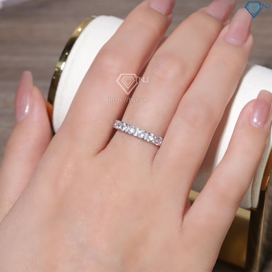 Nhẫn bạc nữ dạng tròn xi kim đính đá 3mm NN0538-XK