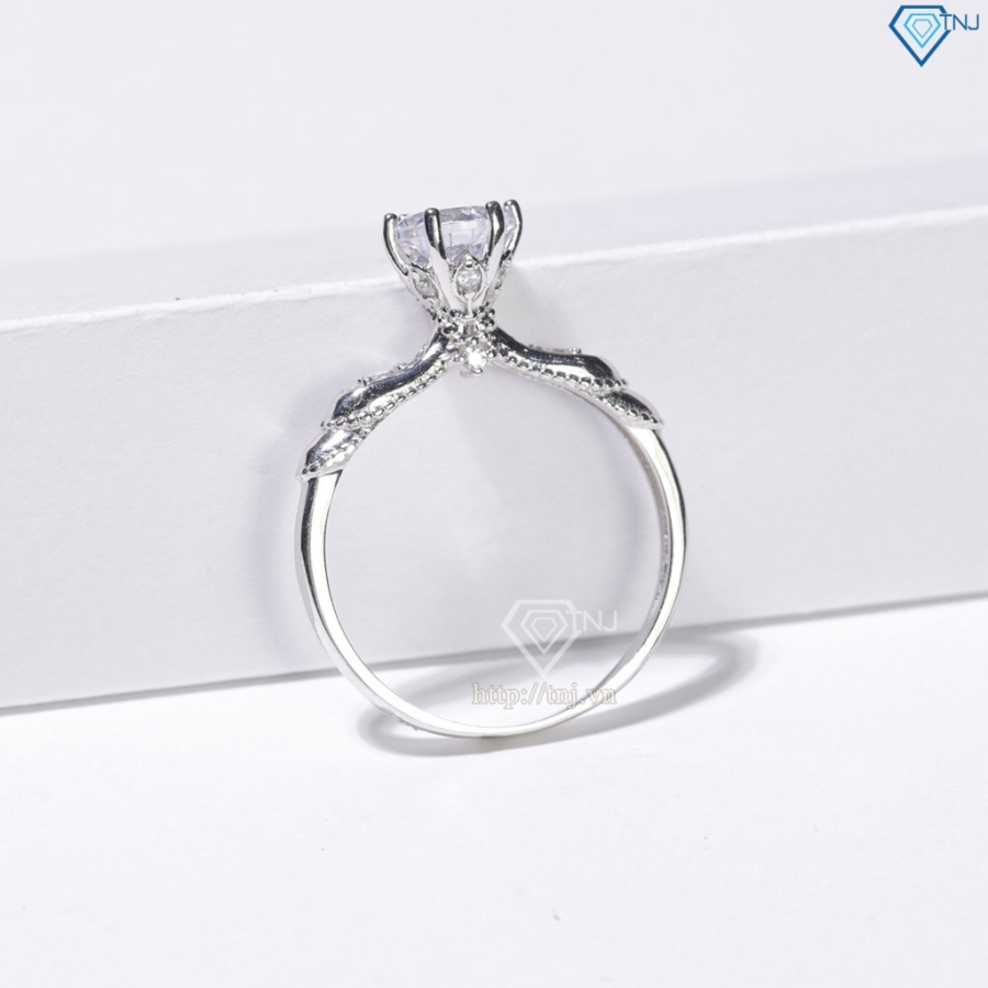 Nhẫn bạc nữ xi kim đính đá chủ cao NN0539-XK