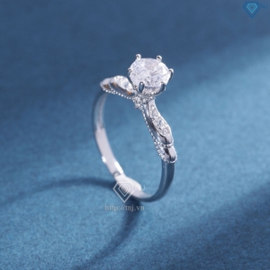 Nhẫn bạc nữ xi kim đính đá chủ cao NN0539-XK