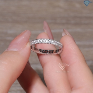 Nhẫn bạc nữ dạng tròn xi kim đính đá bản 3mm NN0540-XK