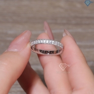 Nhẫn bạc nữ dạng tròn xi kim đính đá bản 3mm NN0540-XK