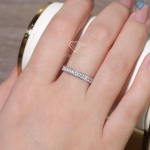 Nhẫn bạc nữ dạng tròn xi kim đính đá bản 3mm NN0540-XK