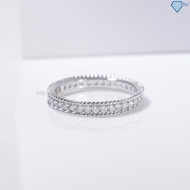 Nhẫn bạc nữ dạng tròn xi kim đính đá bản 3mm NN0540-XK