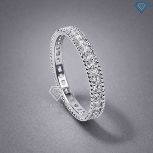 Nhẫn bạc nữ dạng tròn xi kim đính đá bản 3mm NN0540-XK