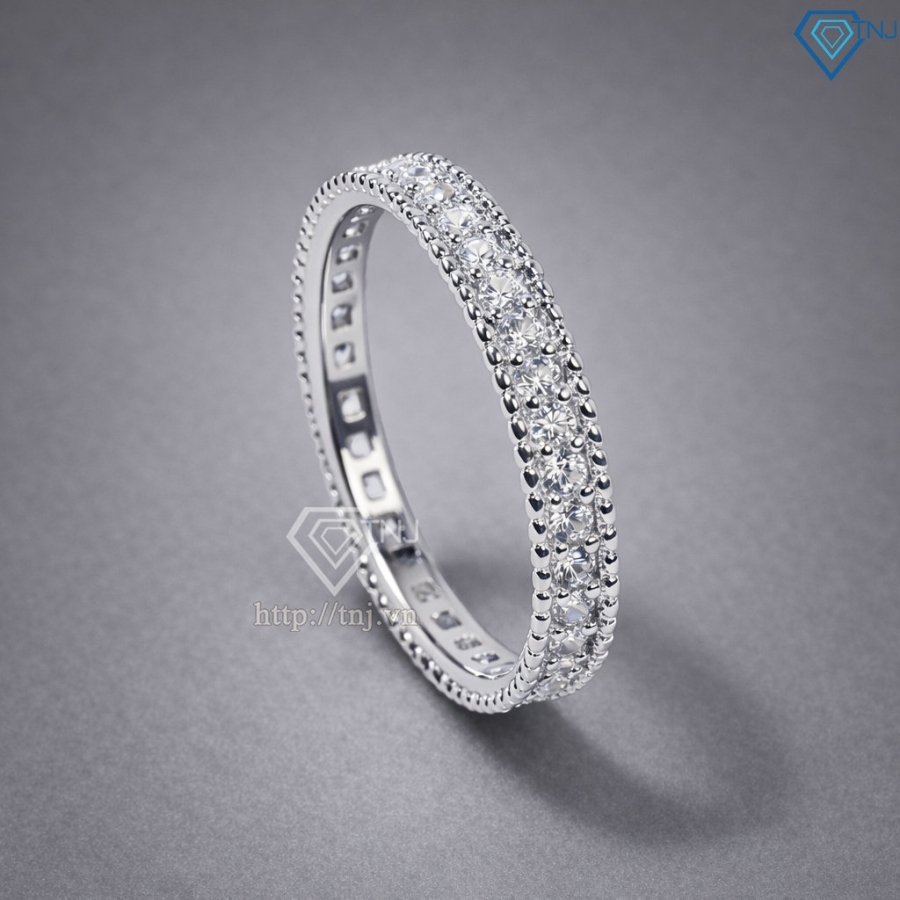Nhẫn bạc nữ dạng tròn xi kim đính đá bản 3mm NN0540-XK