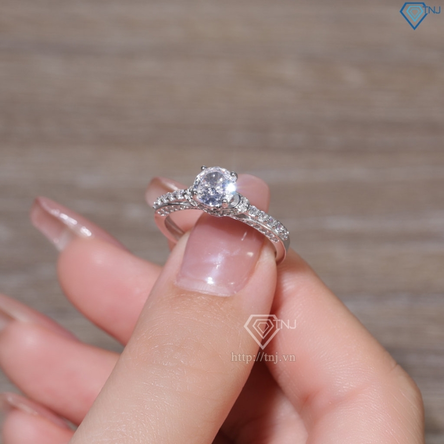 Nhẫn bạc nữ 925 xi kim đính đá sang trọng NN0541-XK
