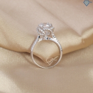 Nhẫn bạc nữ xi kim mặt bông hoa đính đá sang trọng NN0531-XK