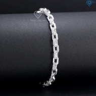 Lắc tay nam mắt xích bản nhỏ 4mm đính đá đẹp LTA0235