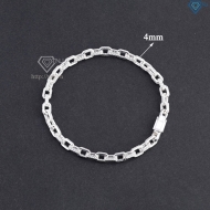 Lắc tay nam mắt xích bản nhỏ 4mm đính đá đẹp LTA0235