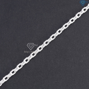 Lắc tay nam mắt xích bản nhỏ 4mm đính đá đẹp LTA0235