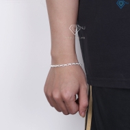 Lắc tay nam mắt xích bản nhỏ 4mm đính đá đẹp LTA0235