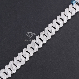 Lắc tay Cuban bạc phiên bản 15mm đặc xi kim LTA0236