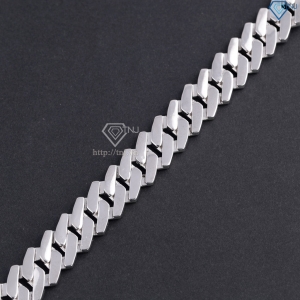 Lắc tay Cuban bạc phiên bản 15mm đặc xi kim LTA0236