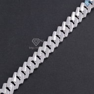 Lắc tay Cuban bạc phiên bản 15mm đặc xi kim LTA0236