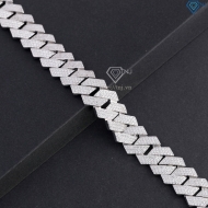 Lắc tay Cuban bạc phiên bản 15mm đặc xi kim LTA0236