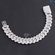 Lắc tay Cuban bạc phiên bản 15mm đặc xi kim LTA0236