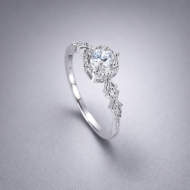 Nhẫn bạc nữ mặt đá vuông đính đá xi kim NN0526-XK