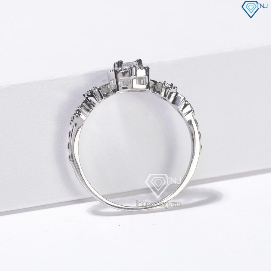 Nhẫn bạc nữ mặt đá vuông đính đá xi kim NN0526-XK  Trang Sức TNJ