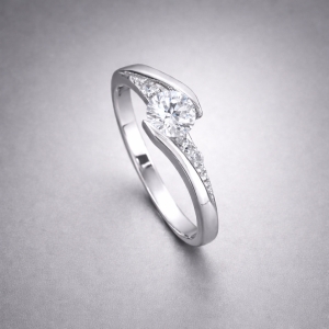 Nhẫn bạc nữ đính đá chìm xi kim NN0340-XK