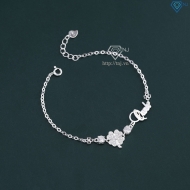 Quà Valentine cho người yêu lắc tay bạc nữ hình cỏ 4 lá LTN0346