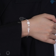 Quà Valentine cho người yêu lắc tay bạc nữ hình cỏ 4 lá LTN0346