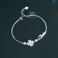 Quà valentine cho người yêu lắc tay bạc nữ hình cỏ 4 lá LTN0328