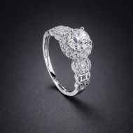 Nhẫn bạc nữ kim tiền xi kim bản nhỏ NN0543