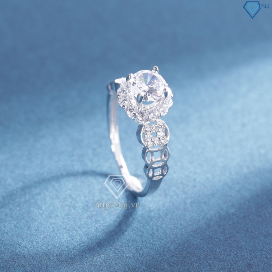 Nhẫn bạc nữ kim tiền xi kim bản nhỏ NN0543-XK