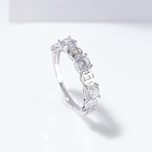 Nhẫn bạc nữ dạng tròn kim tiền xi kim NN0544