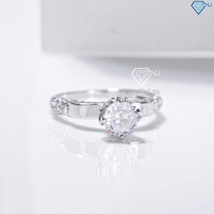 Nhẫn bạc nữ 925 xi kim đính đá sang trọng NN0545-XK