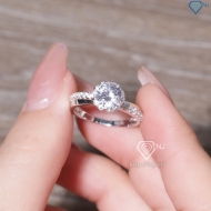 Nhẫn bạc nữ xi kim đính đá đẹp NN0546-XK