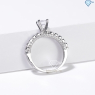 Nhẫn bạc nữ xi kim đá chủ cao bản nhỏ đẹp NN0548-XK
