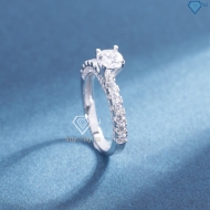 Nhẫn bạc nữ xi kim đá chủ cao bản nhỏ đẹp NN0548-XK