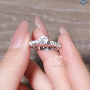 Nhẫn bạc nữ xi kim đá chủ cao bản nhỏ đẹp NN0548-XK