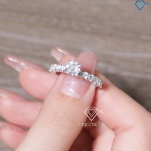 Nhẫn bạc nữ xi kim đá chủ cao bản nhỏ đẹp NN0548-XK