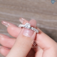 Nhẫn bạc nữ xi kim đá chủ cao bản nhỏ đẹp NN0548-XK