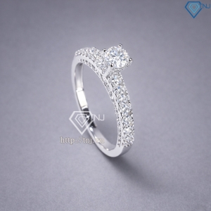 Nhẫn bạc nữ xi kim đá chủ cao bản nhỏ đẹp NN0548-XK