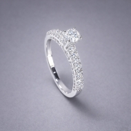 Nhẫn bạc nữ xi kim đá chủ cao bản nhỏ đẹp NN0548