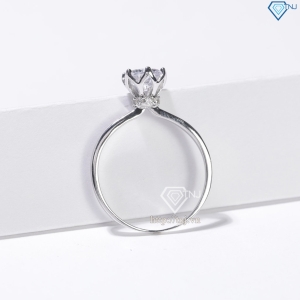 Nhẫn bạc nữ đơn giản xi kim đính đá NN0549-XK